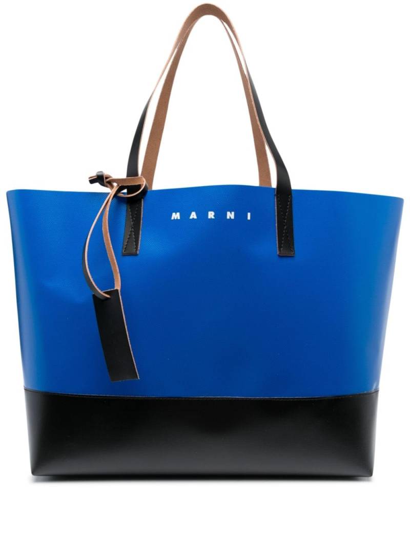 Marni Tribeca leather tote bag - Blue von Marni