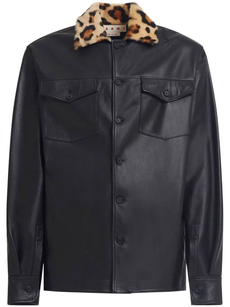 Marni leather shirt - Black von Marni