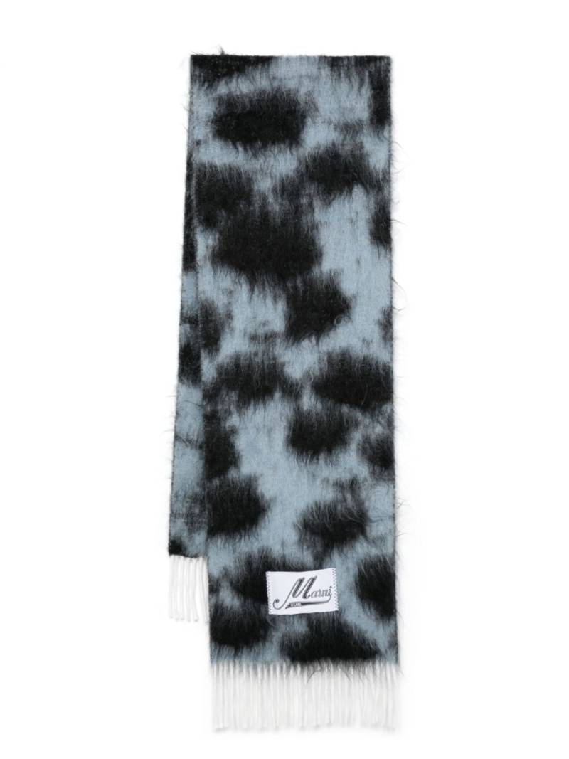 Marni leopard-print brushed scarf - Black von Marni