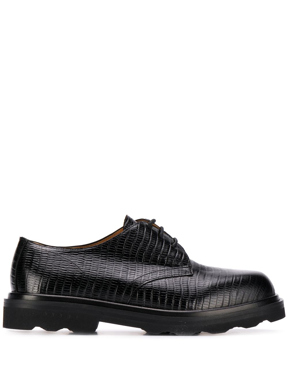 Marni lizard skin-effect Derby shoes - Black von Marni