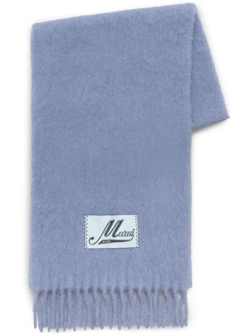 Marni logo-appliqué scarf - Purple von Marni