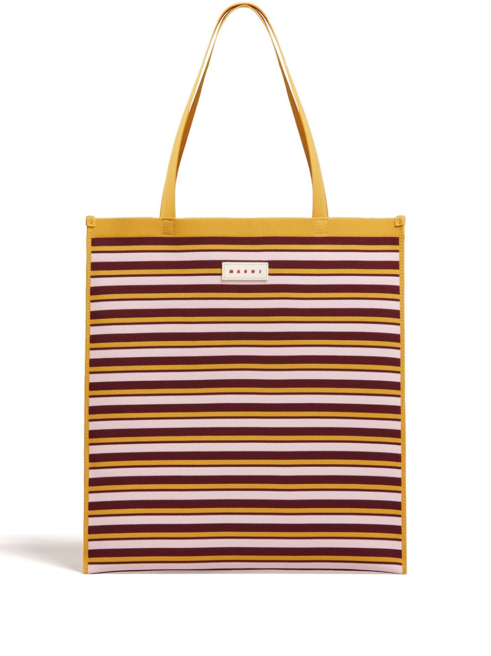 Marni logo-appliqué striped tote bag - Pink von Marni