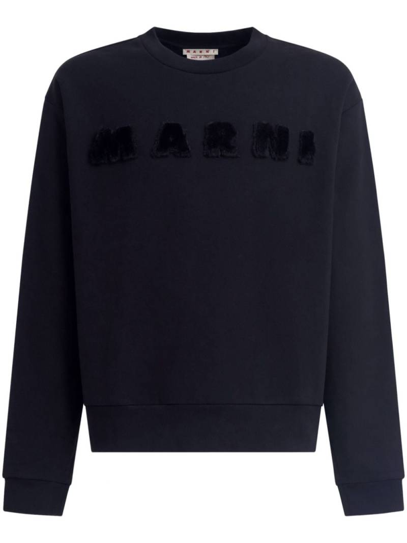 Marni logo-appliqué sweatshirt - Black von Marni