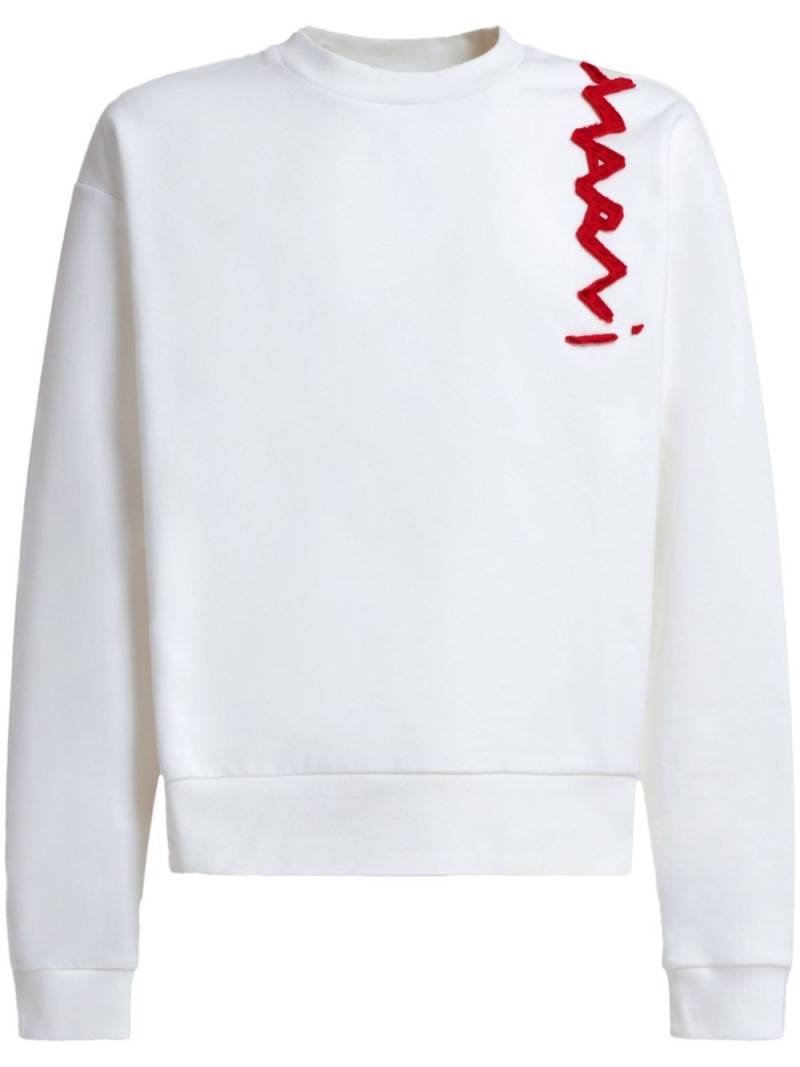 Marni logo-appliqué sweatshirt - White von Marni