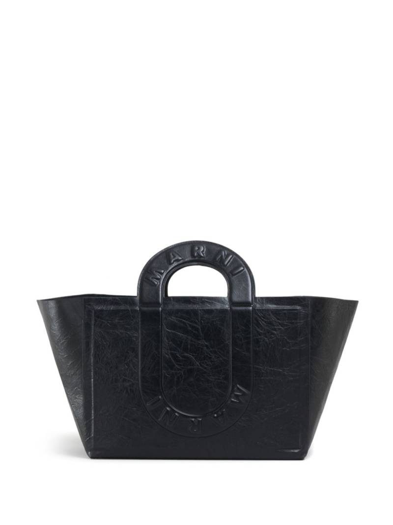 Marni logo-embossed tote bag - Black von Marni