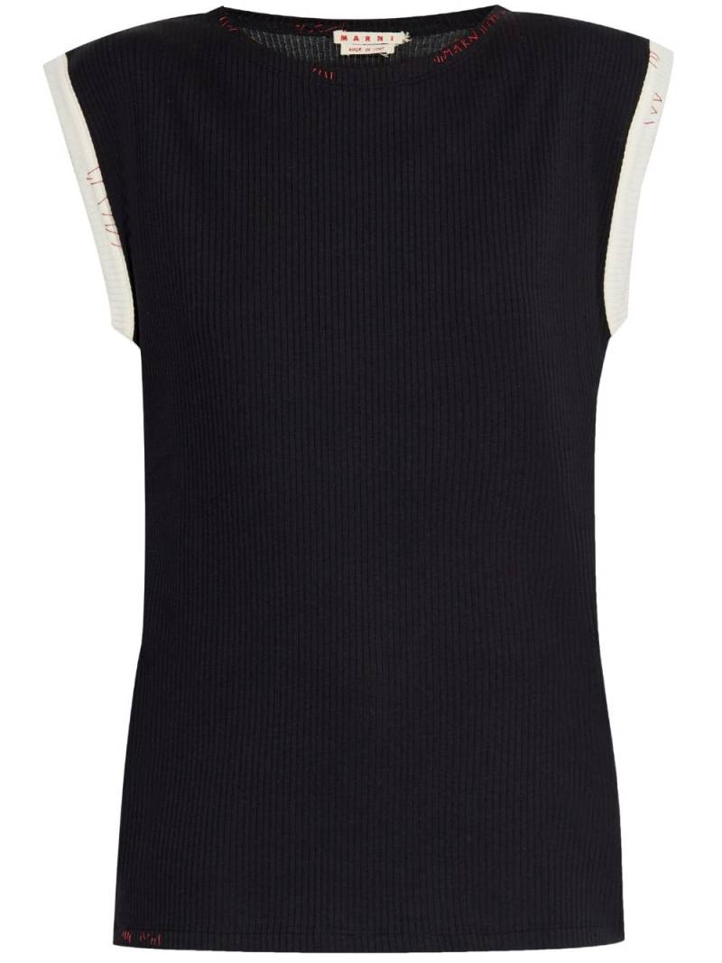 Marni logo-embroidered T-shirt - Black von Marni