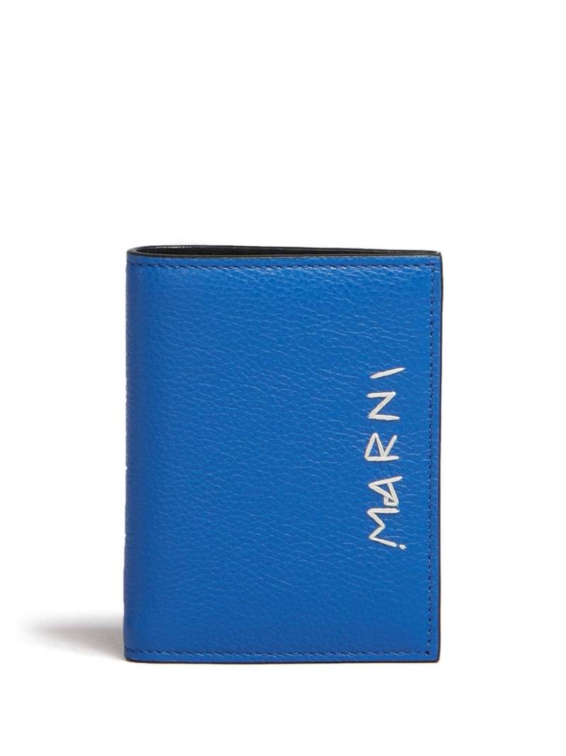 Marni logo-embroidered bi-fold wallet - Blue von Marni