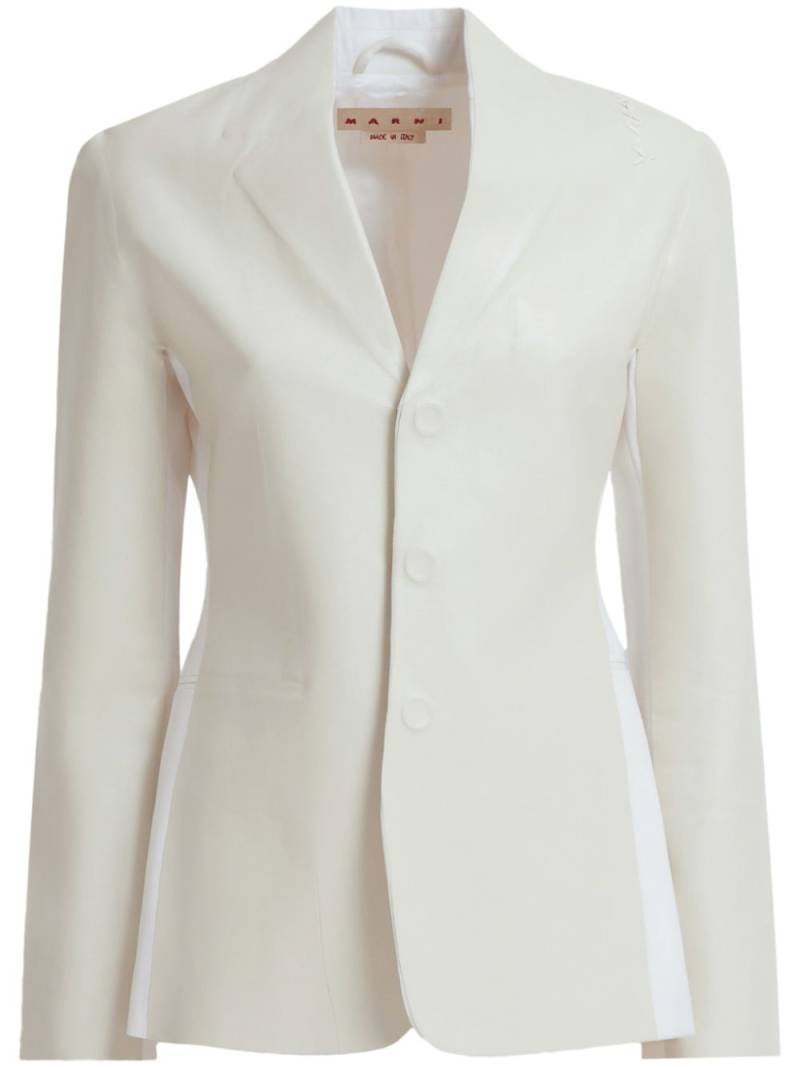 Marni logo-embroidered blazer - White von Marni