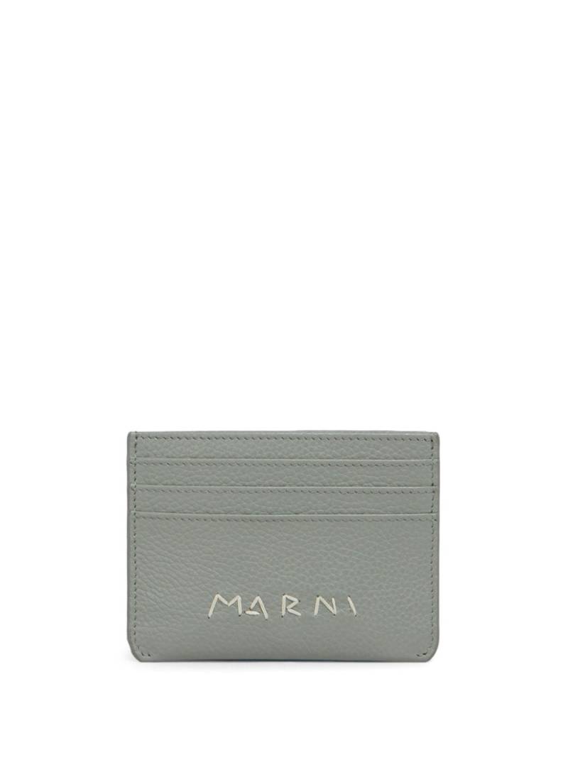 Marni logo-embroidered cardholder - Blue von Marni