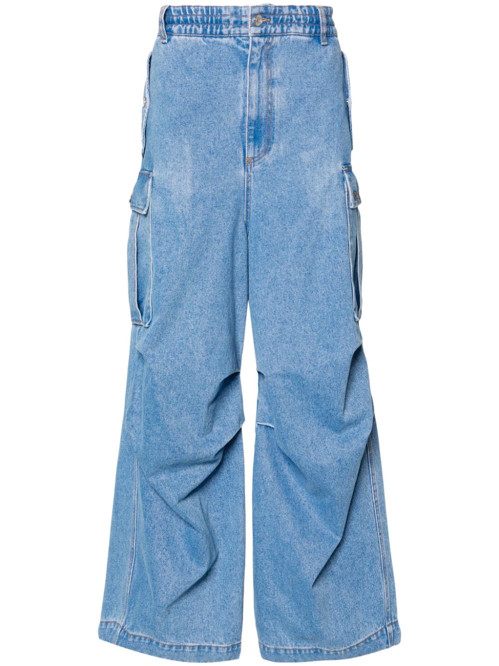 Marni logo-embroidered cargo jeans - Blue von Marni