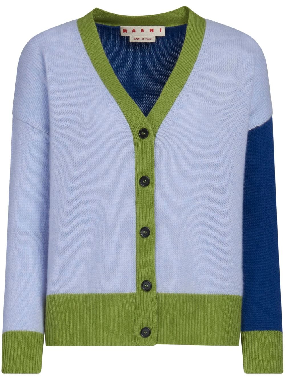 Marni colour-block cashmere cardigan - Blue von Marni