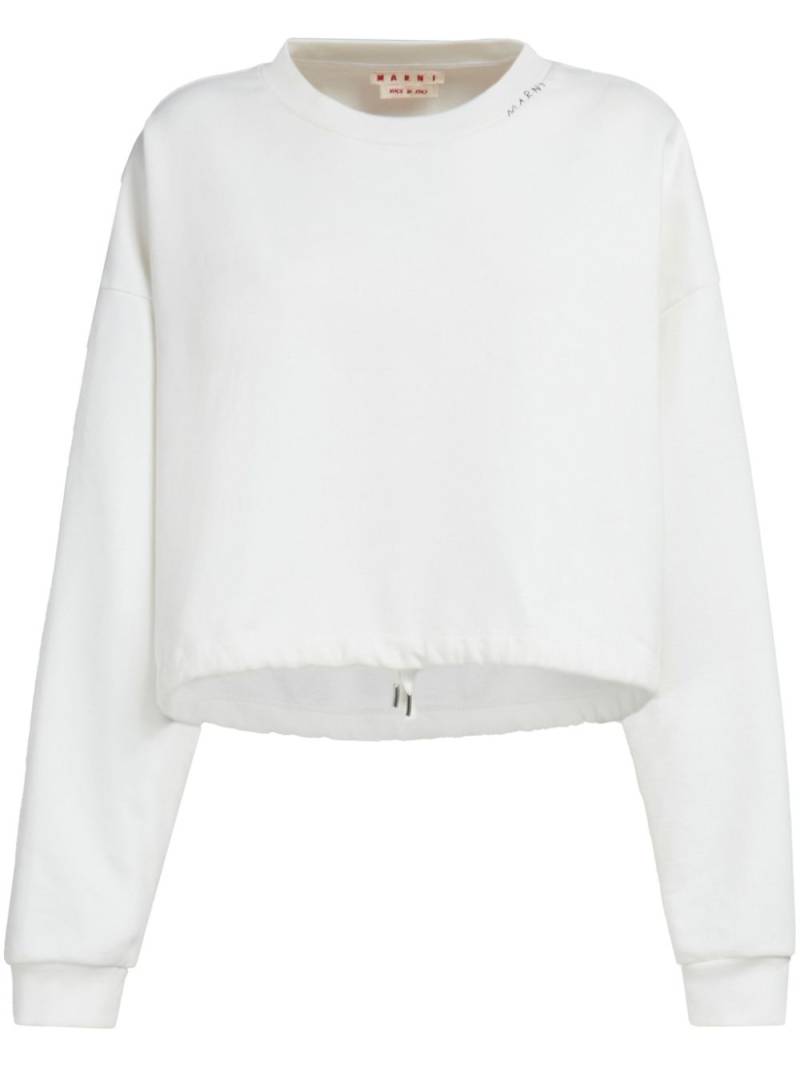 Marni logo-embroidered collar jumper - White von Marni