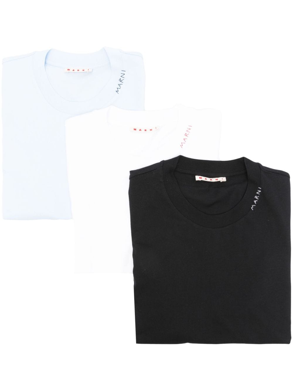 Marni logo-embroidered cotton T-shirts (pack of three) - White von Marni