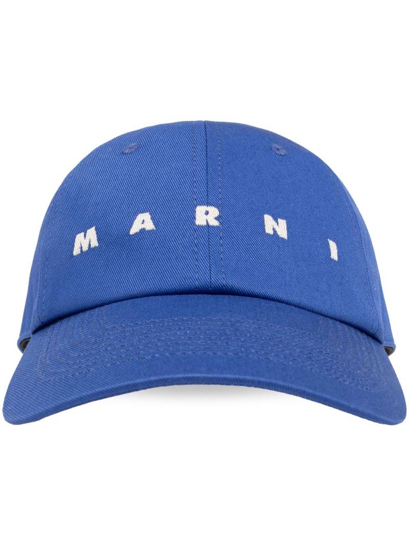 Marni logo-embroidered cotton baseball cap - Blue von Marni