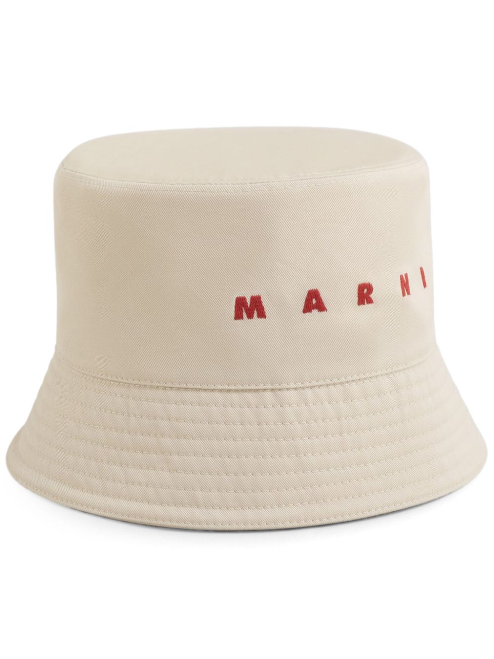 Marni logo-embroidered gabardine bucket hat - Neutrals von Marni