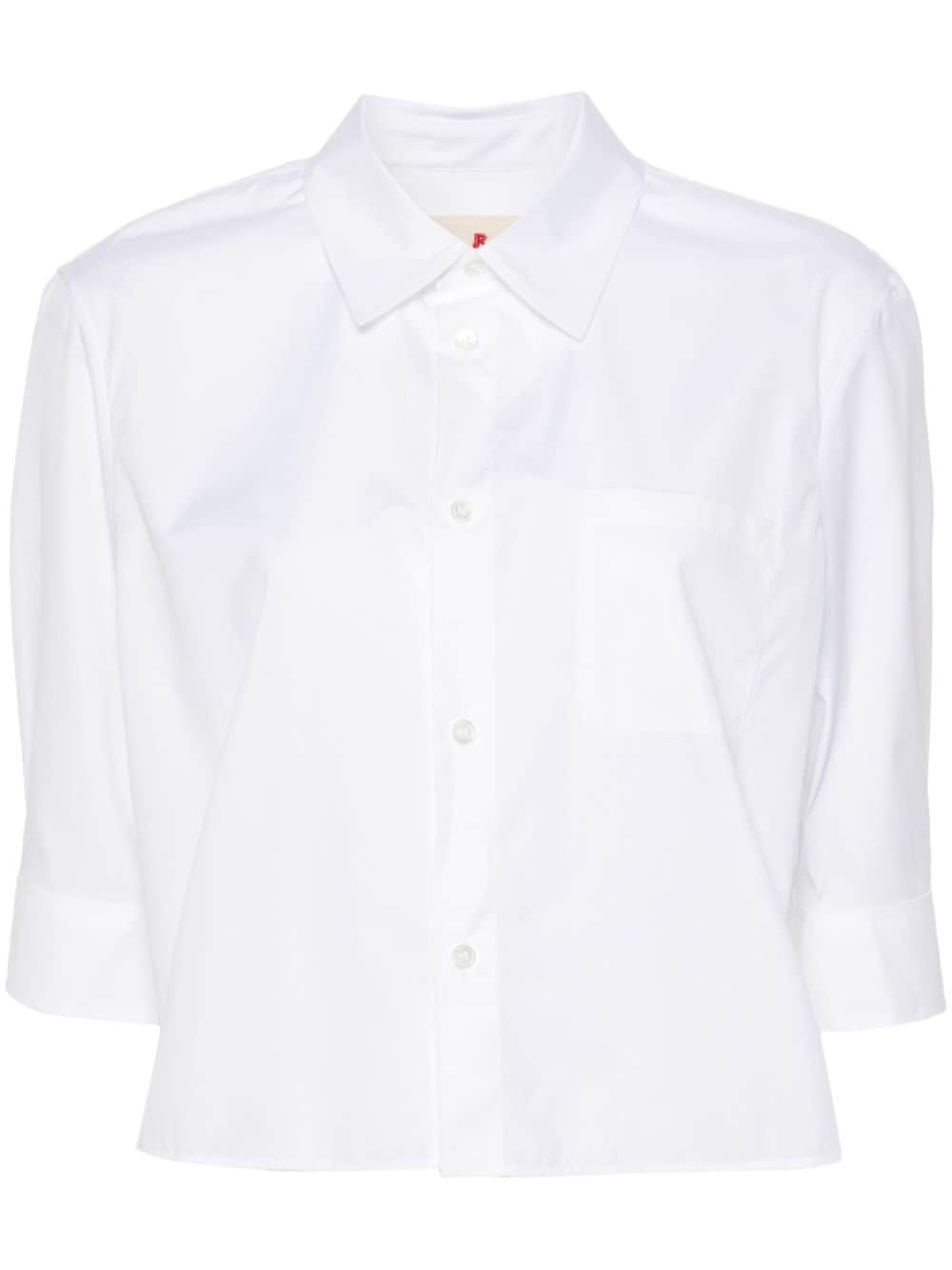 Marni logo-embroidered poplin shirt - White von Marni