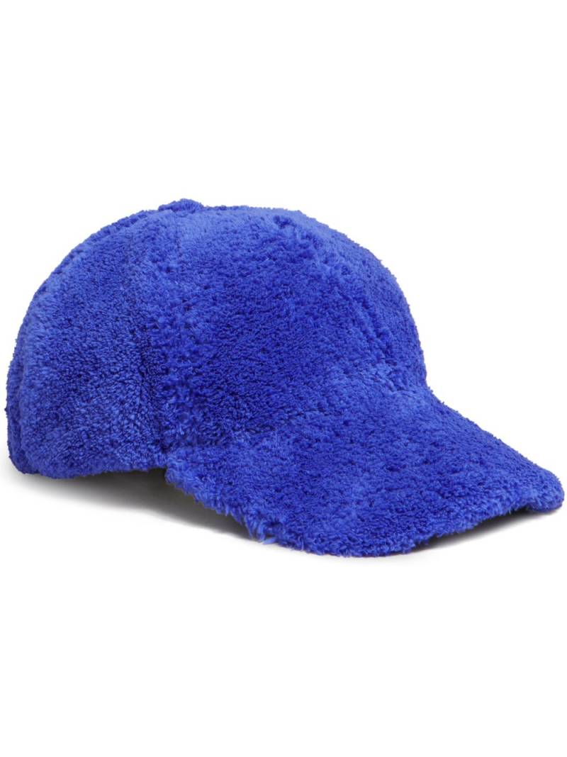 Marni logo-embroidered terry-cloth cap - Blue von Marni