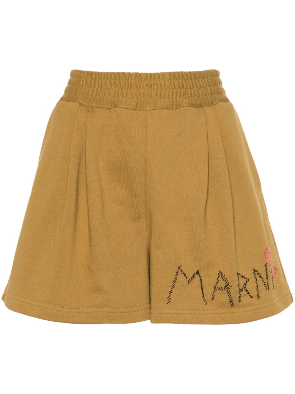Marni logo-embroidered track shorts - Yellow von Marni