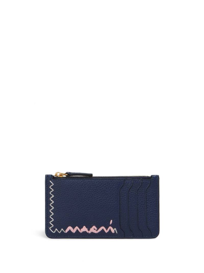 Marni logo-embroidered wallet - Blue von Marni