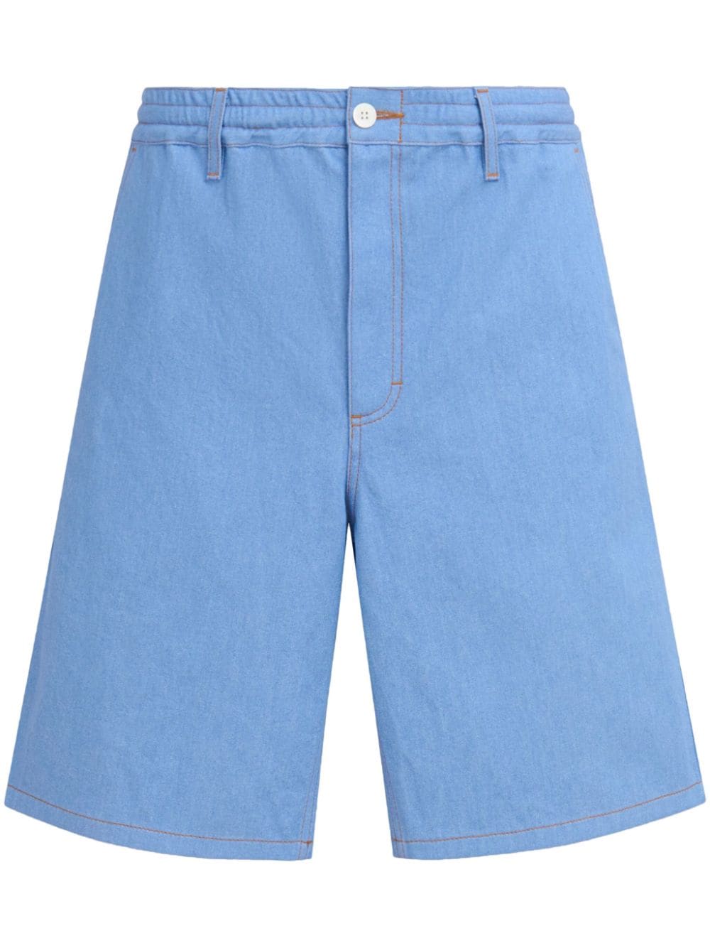 Marni logo-embroidery cotton shorts - Blue von Marni