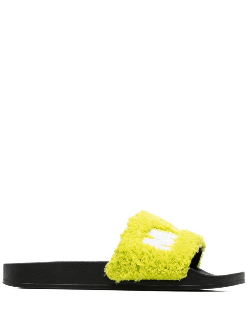 Marni logo flat slides - Green von Marni