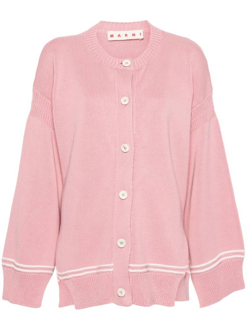 Marni logo-intarsia cotton cardigan - Pink von Marni