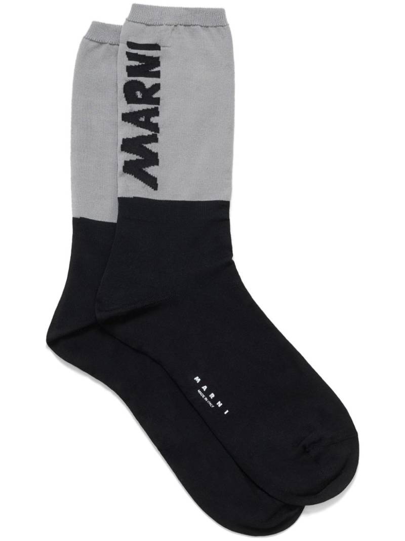 Marni logo-intarsia socks - Black von Marni