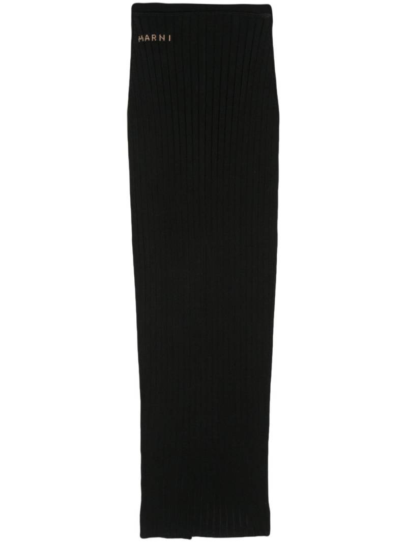 Marni logo-jacquard midi skirt - Black von Marni