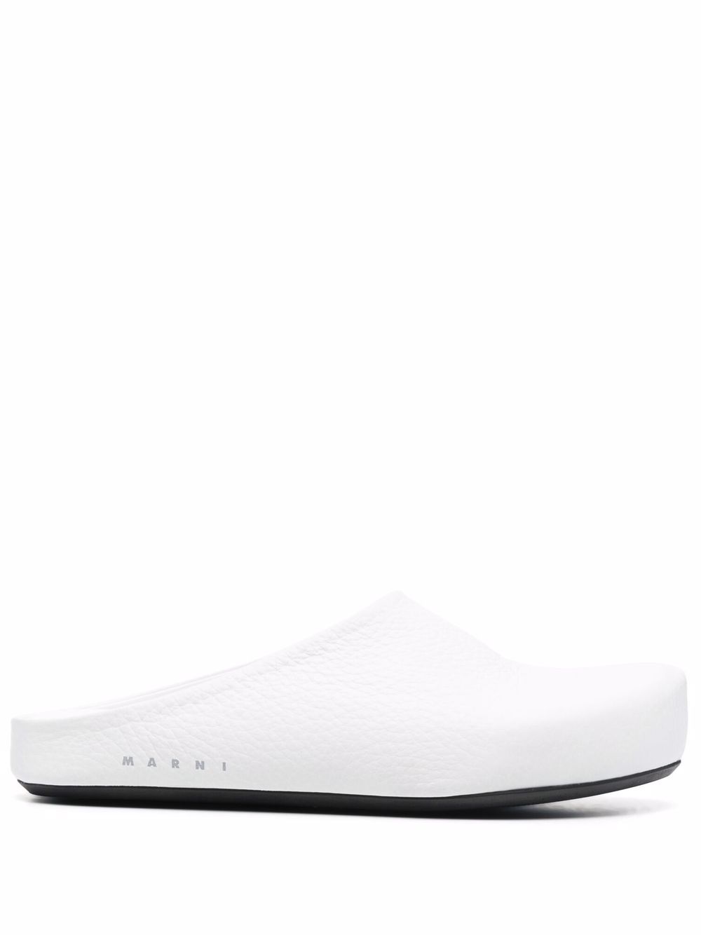 Marni logo-letter pebble-effect clog slippers - White von Marni