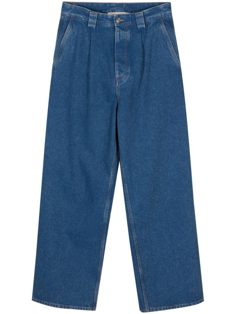 Marni logo-patch cotton jeans - Blue von Marni