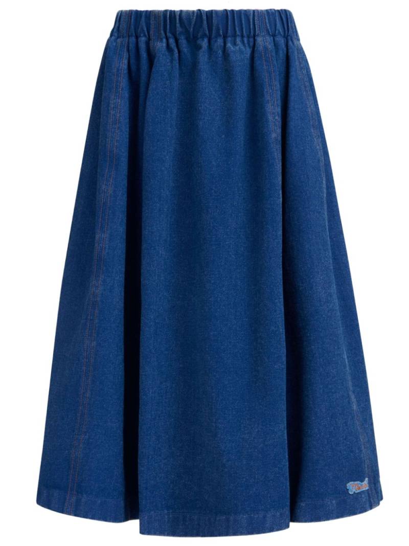 Marni logo-patch denim skirt - Blue von Marni