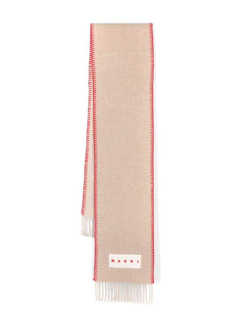 Marni logo-patch scarf - Neutrals von Marni