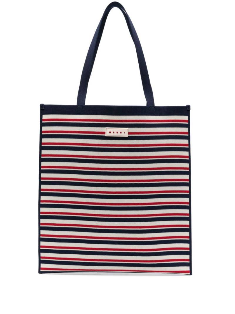 Marni striped tote bag - Blue von Marni