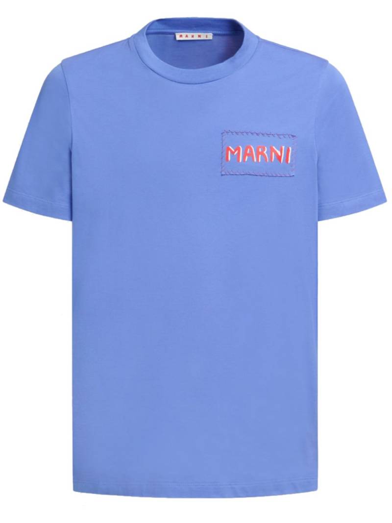 Marni logo patch t-shirt - Blue von Marni