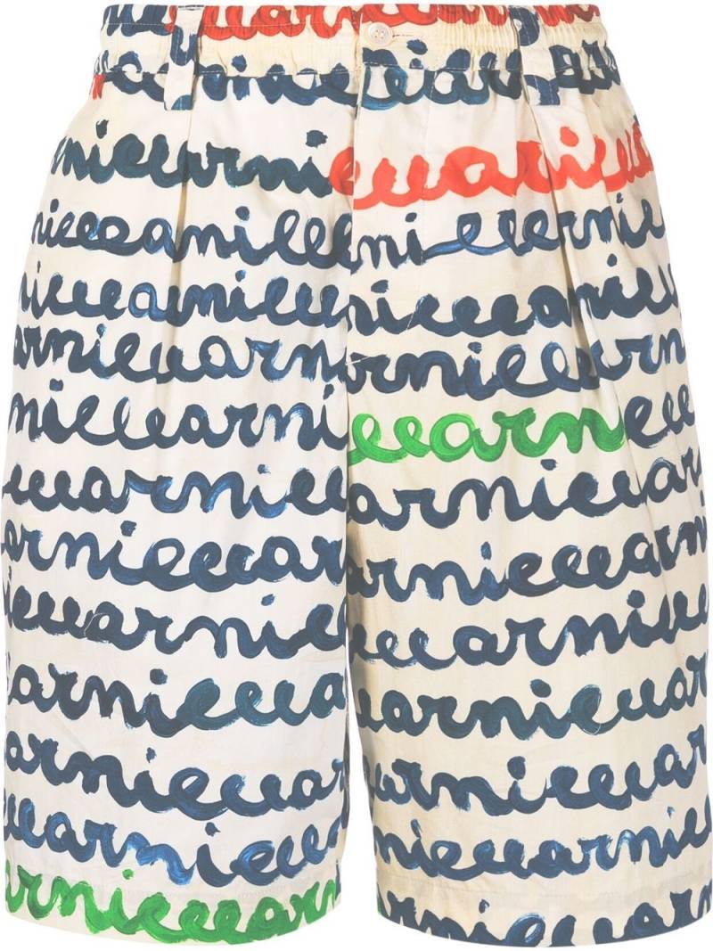 Marni logo-print Bermuda shorts - White von Marni