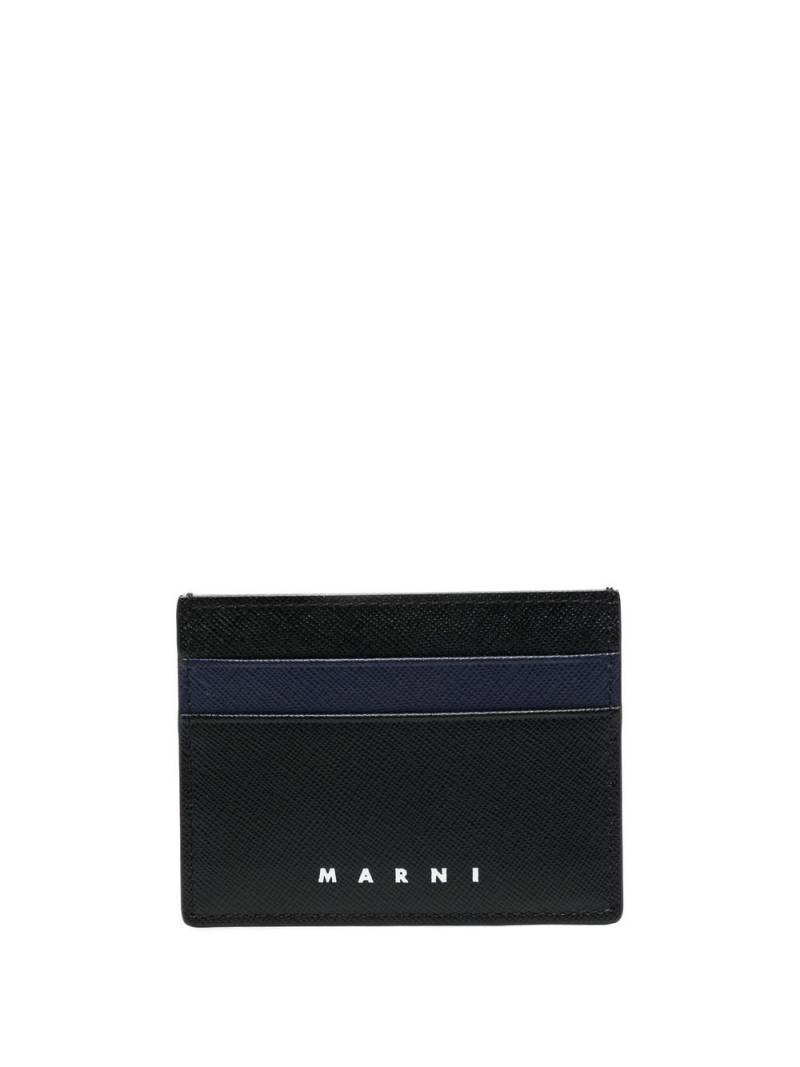 Marni logo-print card holder - Black von Marni