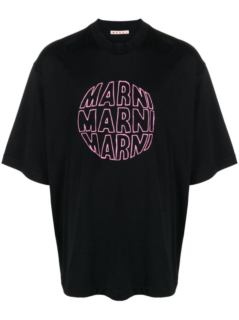 Marni logo-print cotton T-shirt - Black von Marni