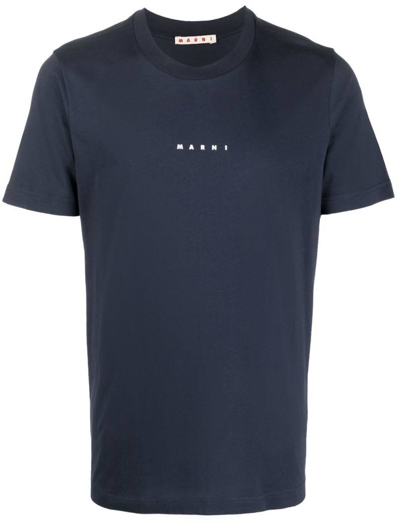 Marni logo-print cotton T-shirt - Blue von Marni