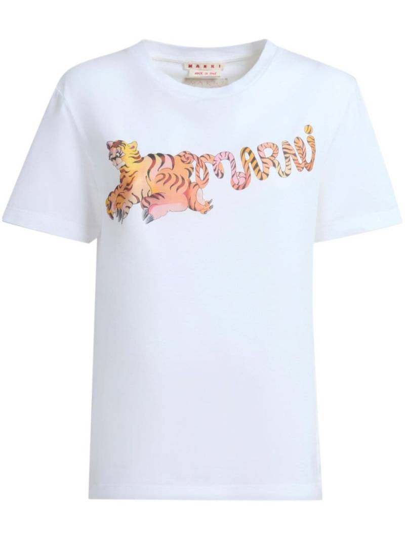 Marni logo-print cotton T-shirt - White von Marni