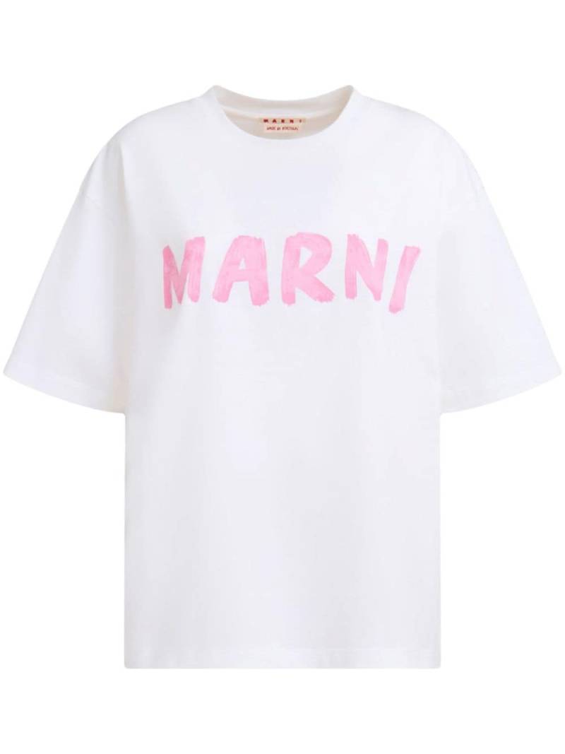 Marni logo-print cotton T-shirt - White von Marni