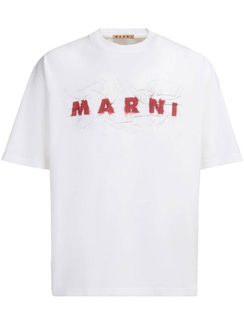 Marni logo-print cotton T-shirt - White von Marni