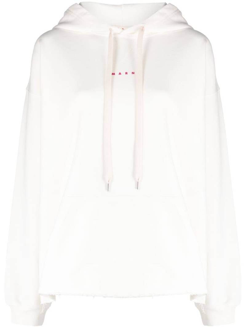 Marni logo-print cotton hoodie - White von Marni