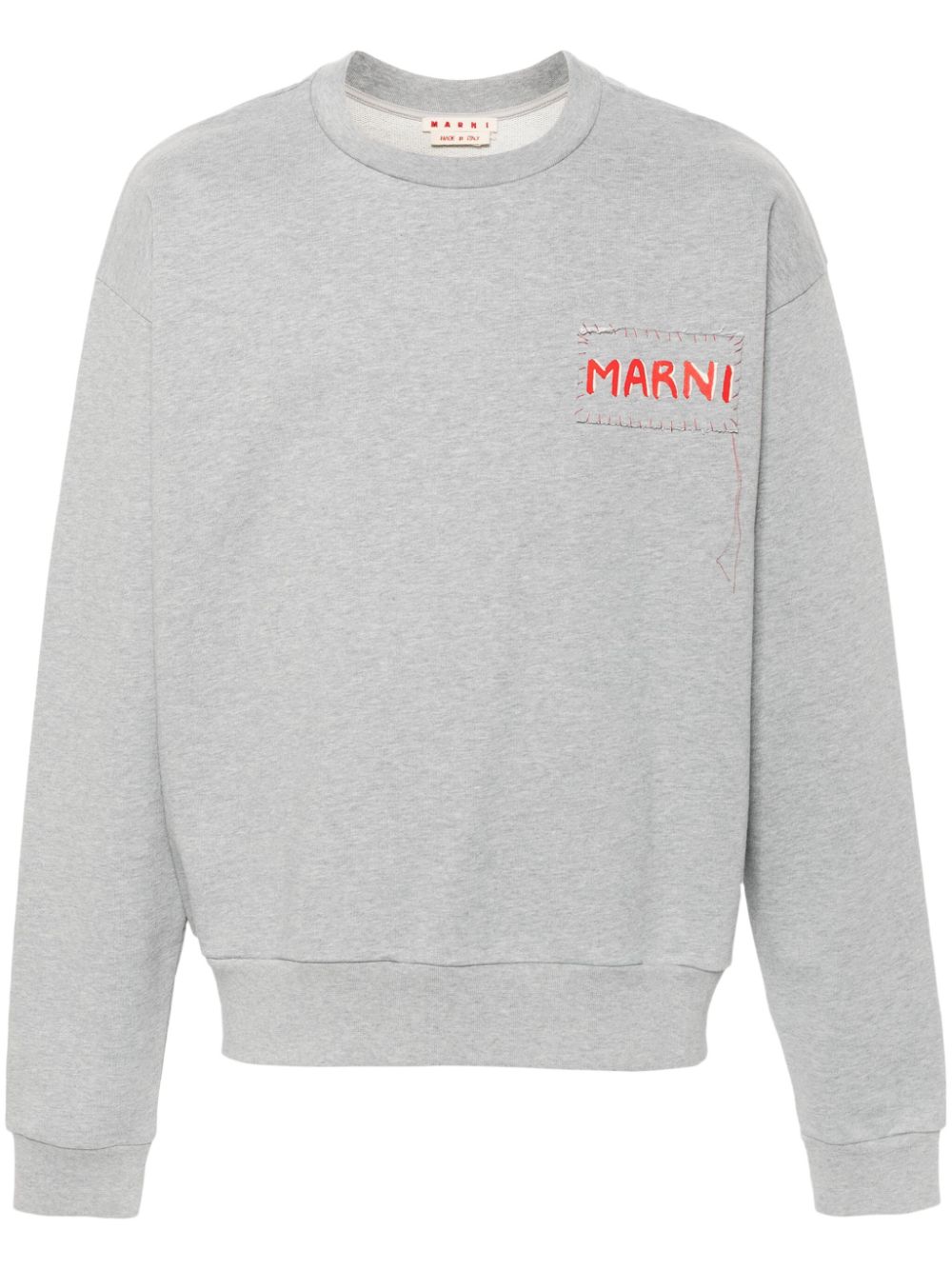 Marni logo-print cotton sweatshirt - Yellow von Marni