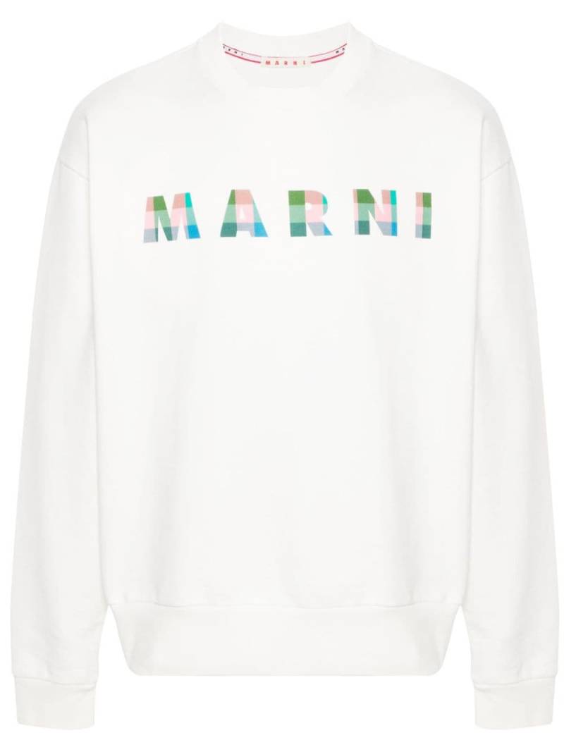 Marni logo-print cotton sweatshirt - Neutrals von Marni