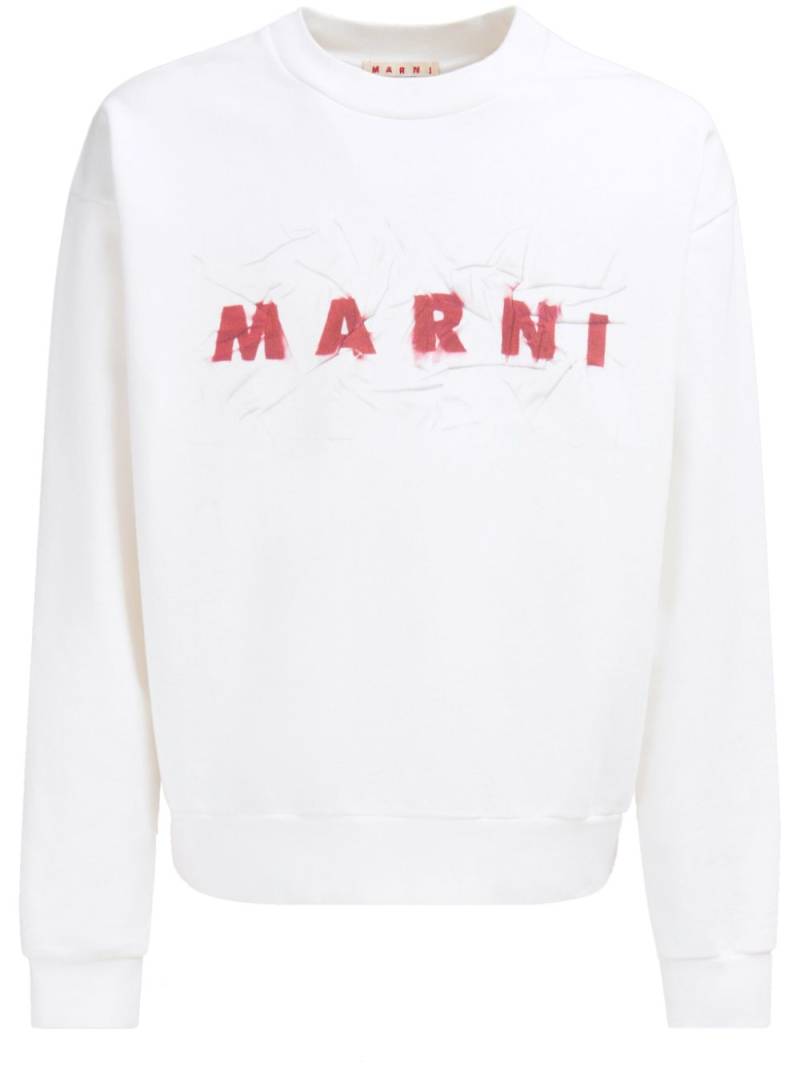 Marni logo-print cotton sweatshirt - White von Marni