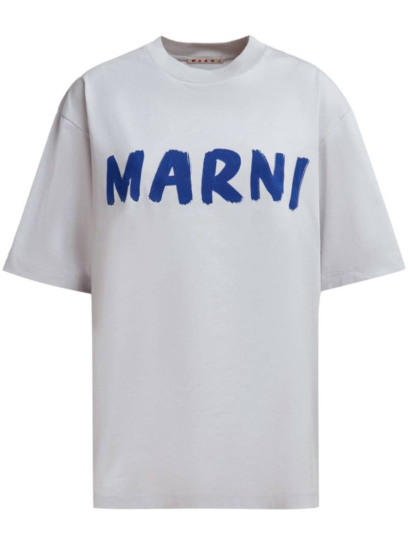 Marni logo print cotton t-shirt - Grey von Marni