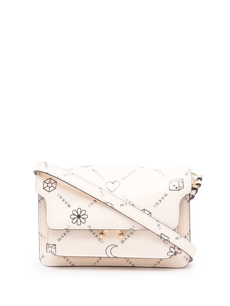 Marni logo-print cross body satchel - Neutrals von Marni