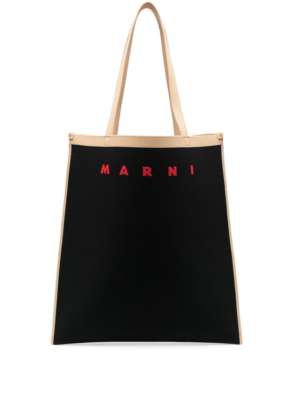 Marni logo-print detail tote bag - Black von Marni