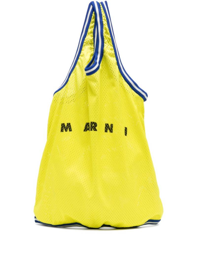 Marni logo-print perforated tote bag - Yellow von Marni