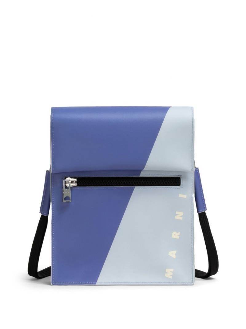 Marni logo-print press-stud fastening shoulder bag - Purple von Marni